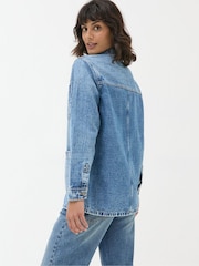 FatFace Drew Blue Denim Overshirt - Image 2 of 6