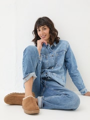 FatFace Drew Blue Denim Overshirt - Image 3 of 6