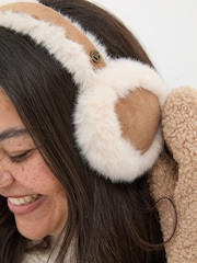 FatFace Brown Fluffy Earmuffs - Image 2 of 4