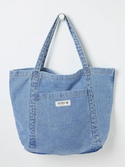 FatFace Astrid Blue Pocket 100% Cotton Tote Bag - Image 1 of 3