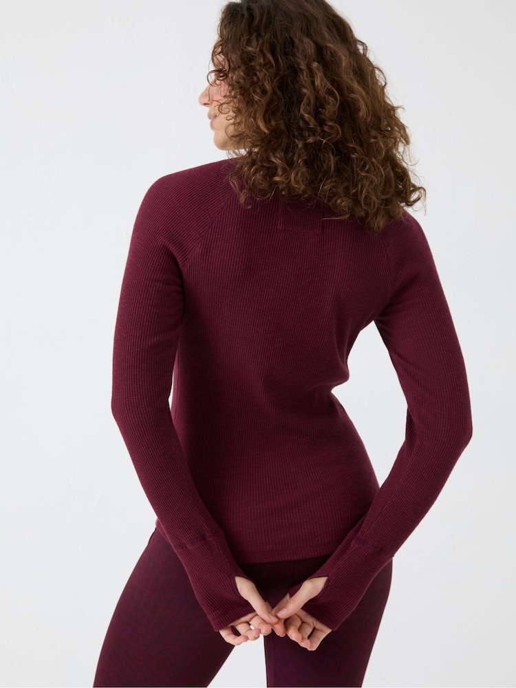 FatFace Red Cotton Rich Raven Rib Top - Image 2 of 6