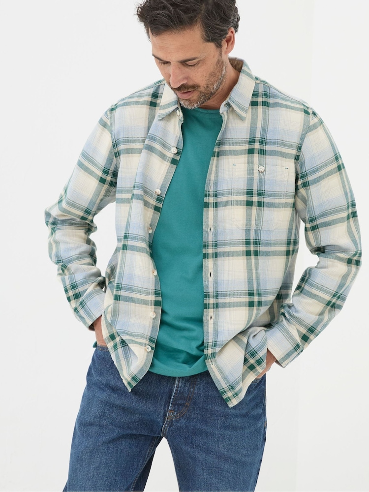 FatFace Green Long Sleeve Tyburn Check Shirt - Image 1 of 5