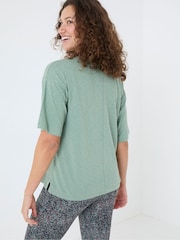 FatFace Green Cotton Blend Boxy T-Shirt - Image 3 of 5