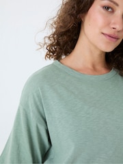 FatFace Green Cotton Blend Boxy T-Shirt - Image 4 of 5