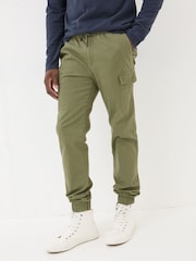 Зеленый - FatFace Cuffed Cargo Trousers - Image 1 of 7