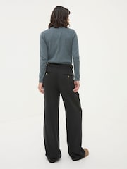 FatFace Black Ginger Wide Leg Drape Trousers - Image 2 of 6