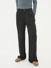 FatFace Black Ginger Wide Leg Drape Trousers - Image 3 of 6