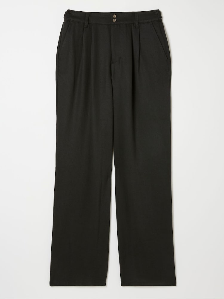 FatFace Black Ginger Wide Leg Drape Trousers - Image 6 of 6