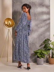 FatFace Lola Blue Mark Maker Midi Dress - Image 2 of 6