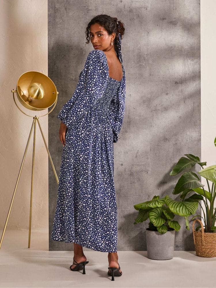 FatFace Lola Blue Mark Maker Midi Dress - Image 2 of 6