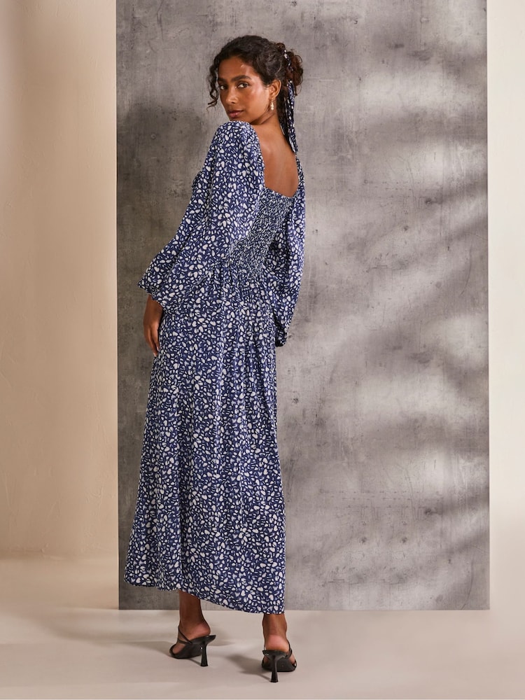 FatFace Lola Blue Mark Maker Midi Dress - Image 2 of 6 FatFace Lola Blue Mark Maker Midi Dress - Image 2 of 6