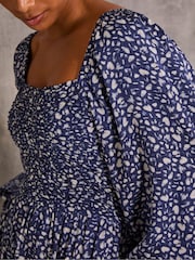 FatFace Lola Blue Mark Maker Midi Dress - Image 4 of 6