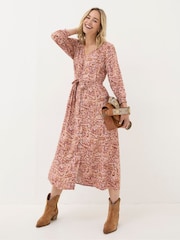 FatFace Estelle Pink Wild Paisley Midi Dress - Image 1 of 5