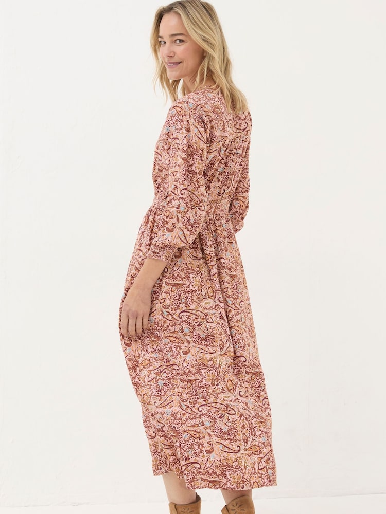 FatFace Estelle Pink Wild Paisley Midi Dress - Image 2 of 5