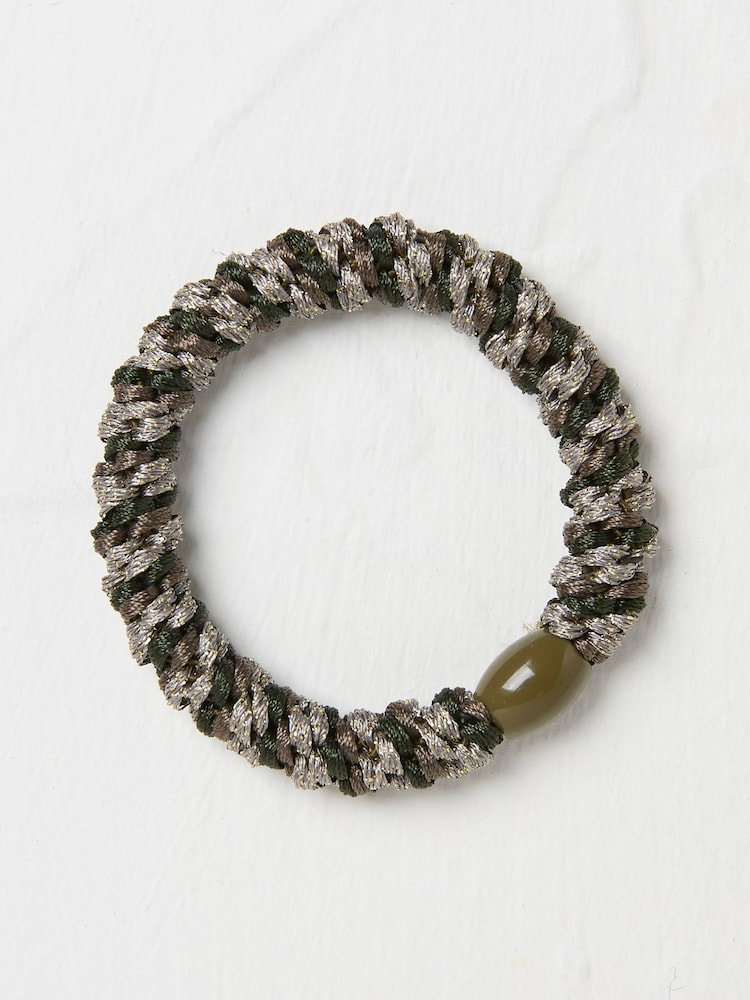 FatFace Khaki Green Twist Hair Tie - Image 1 of 2