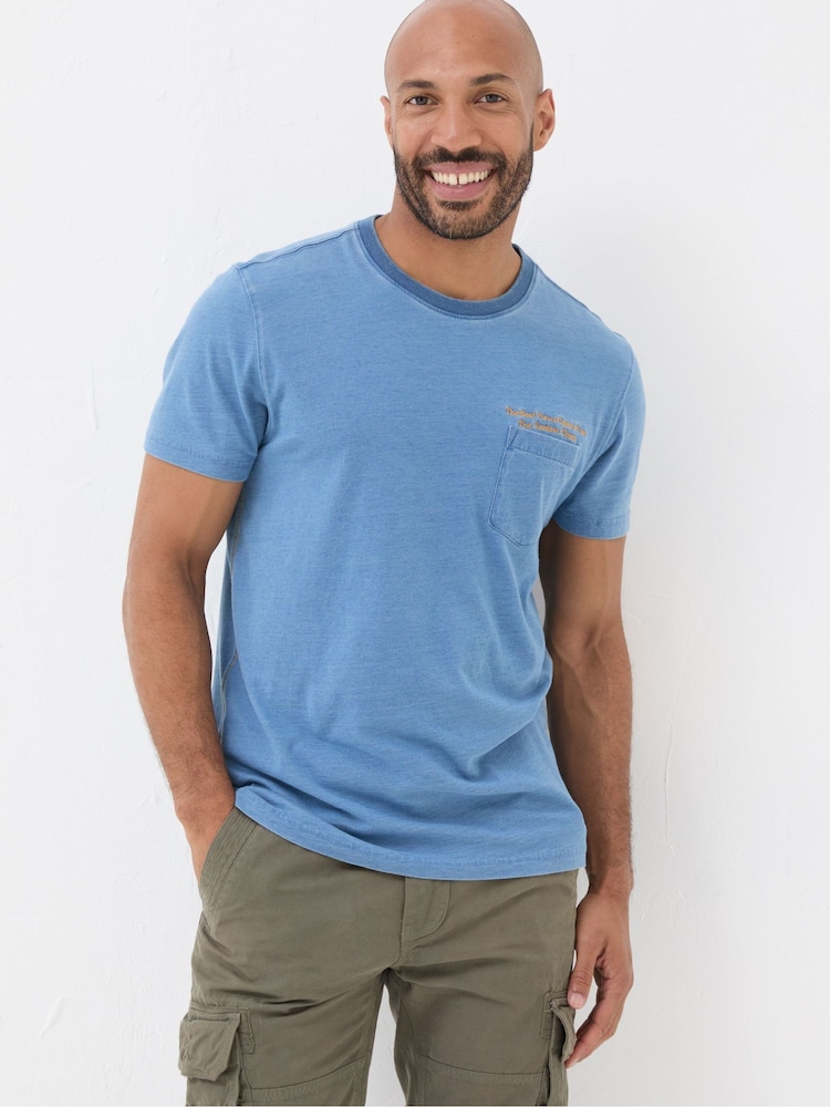 FatFace Indigo Blue Hardest Climb T Shirt - Image 1 of 5 FatFace Indigo Blue Hardest Climb T Shirt - Image 1 of 5