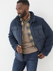 FatFace Blue Navy Calgary Borg Jacket - Image 1 of 6