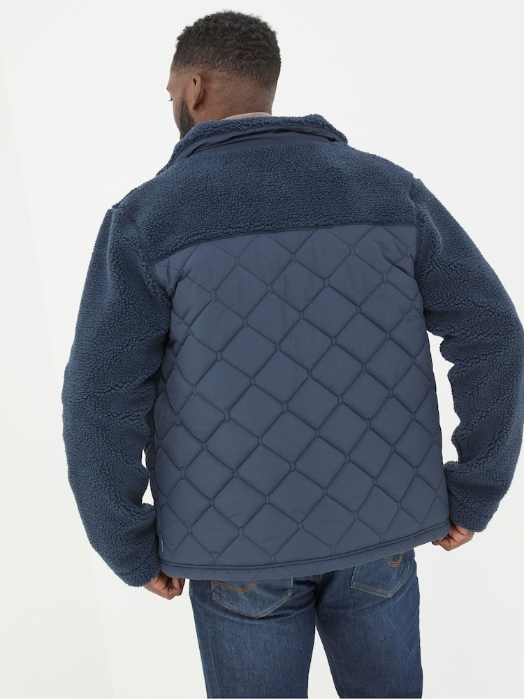 FatFace Blue Navy Calgary Borg Jacket - Image 2 of 6