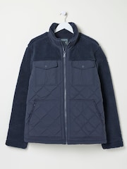 FatFace Blue Navy Calgary Borg Jacket - Image 6 of 6