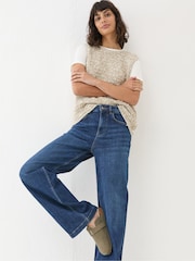 FatFace Welling Blue Wide Leg Jeans - Image 1 of 6