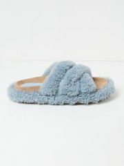 FatFace Borg Blue Crossover Slippers - Image 1 of 3