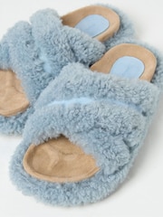 FatFace Borg Blue Crossover Slippers - Image 3 of 3