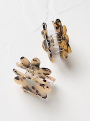 FatFace Brown 2 Pack Flower Clips - Image 2 of 2