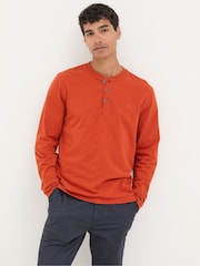 FatFace Burnt Orange Woodside Slub Henley - Image 1 of 5
