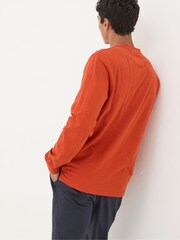 FatFace Burnt Orange Woodside Slub Henley - Image 2 of 5