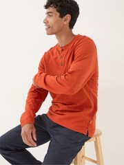 FatFace Burnt Orange Woodside Slub Henley - Image 3 of 5