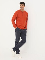 FatFace Burnt Orange Woodside Slub Henley - Image 5 of 5