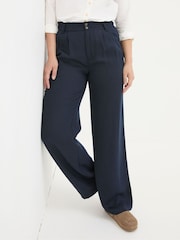 FatFace Navy Ginger Wide Leg Drape Trousers - Image 2 of 7