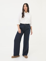 FatFace Navy Ginger Wide Leg Drape Trousers - Image 4 of 7