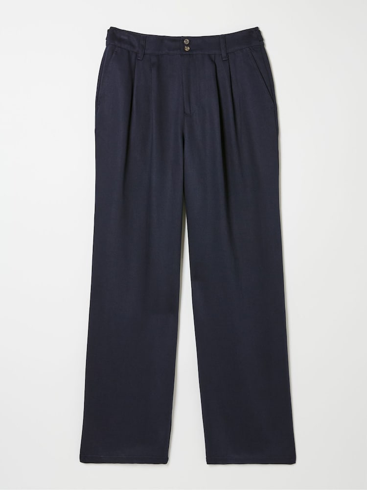 FatFace Navy Ginger Wide Leg Drape Trousers - Image 7 of 7