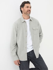 FatFace Grey Long Sleeve Grantham Grid Check 100% Cotton Shirt - Image 1 of 6