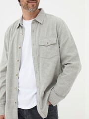 FatFace Grey Long Sleeve Grantham Grid Check 100% Cotton Shirt - Image 10 of 12