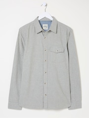 FatFace Grey Long Sleeve Grantham Grid Check 100% Cotton Shirt - Image 6 of 6
