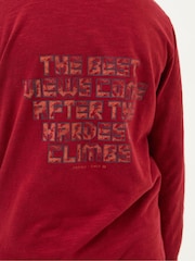 FatFace Red Hooded Graphic Long-Sleeve T-Shirt - Image 4 of 6