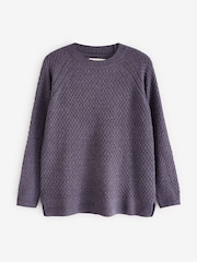 FatFace Ella Dark Purple Textured Jumper - Image 5 of 5