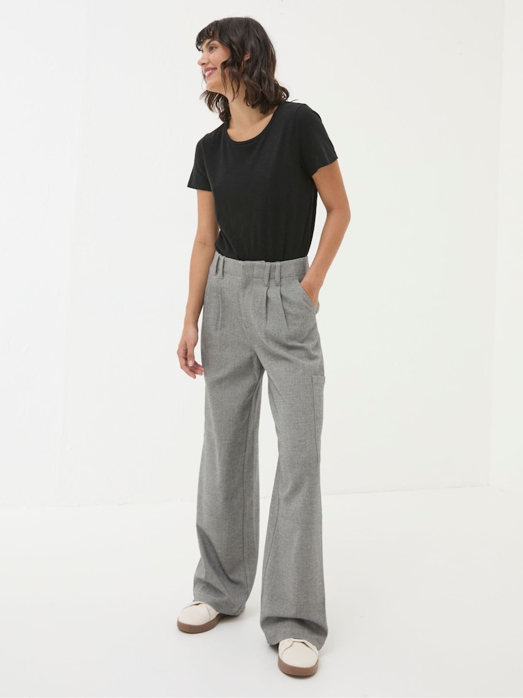 FatFace Wessex Grey Wide Leg Trousers - Image 1 of 6