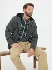 FatFace Grey Charcoal Denver Hooded Jacket - Image 1 of 6