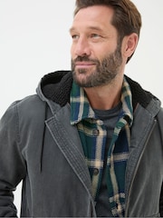 FatFace Grey Charcoal Denver Hooded Jacket - Image 4 of 6