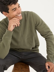 FatFace Brooke Green Crew Neck Sweatshirt - Image 4 of 6