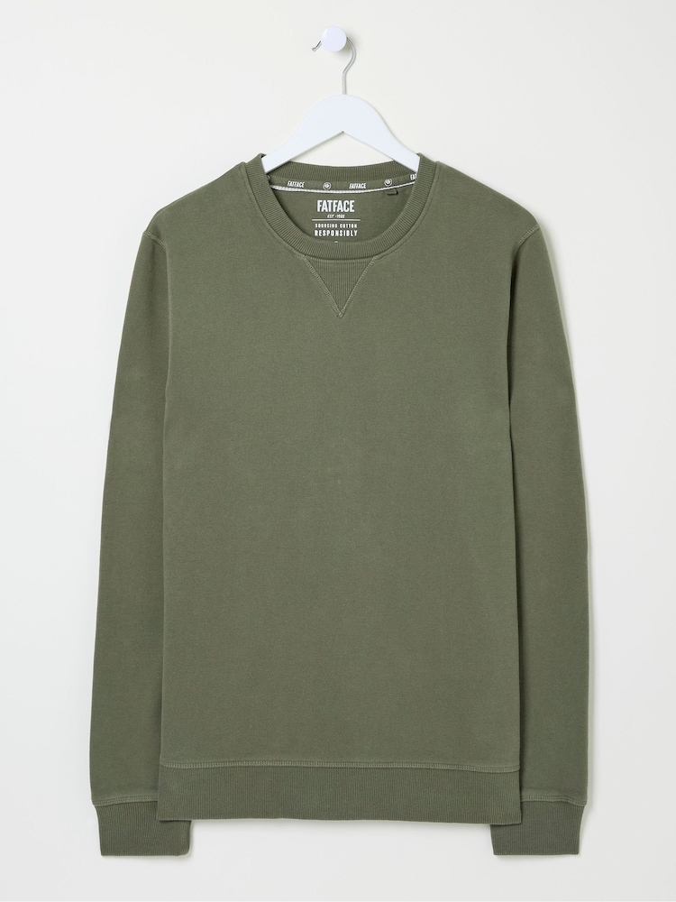 FatFace Brooke Green Crew Neck Sweatshirt - Image 6 of 6