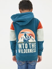 FatFace Wilderness Blue Popover Hoodie - Image 2 of 5
