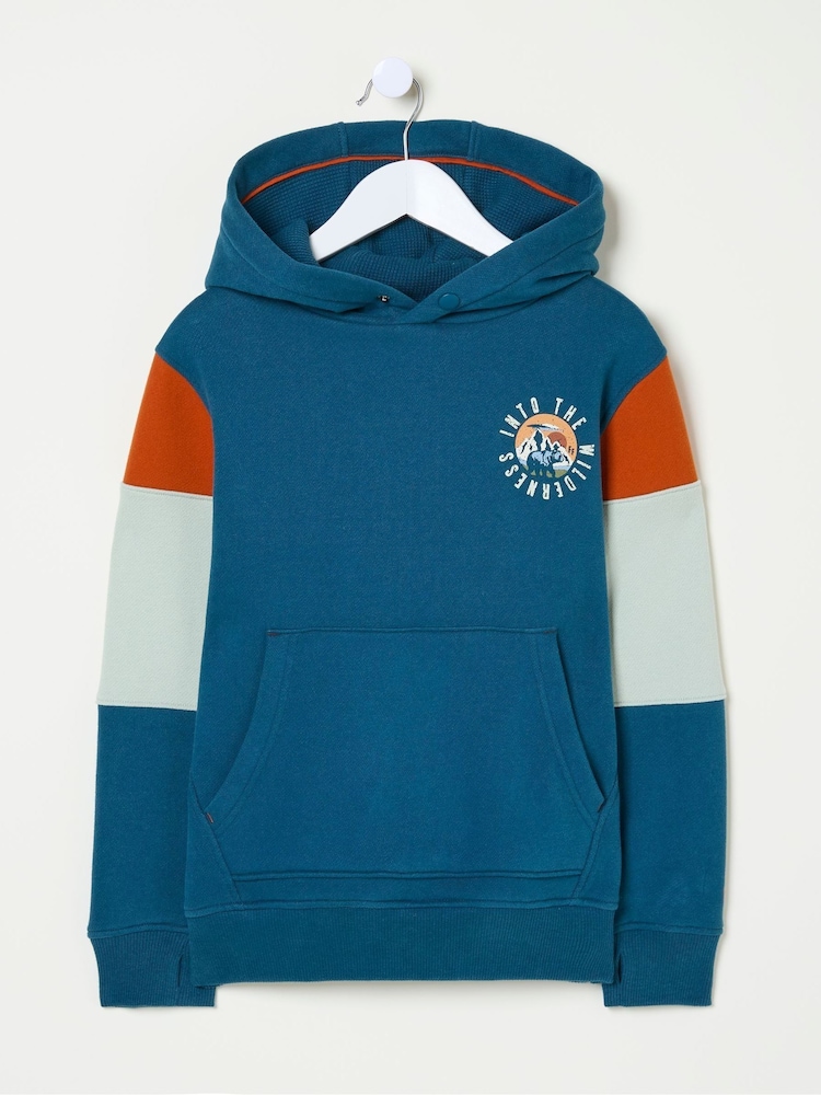 Buy FatFace Wilderness Blue Popover Hoodie from the Next UK online