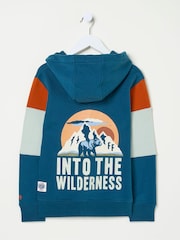 FatFace Wilderness Blue Popover Hoodie - Image 5 of 5
