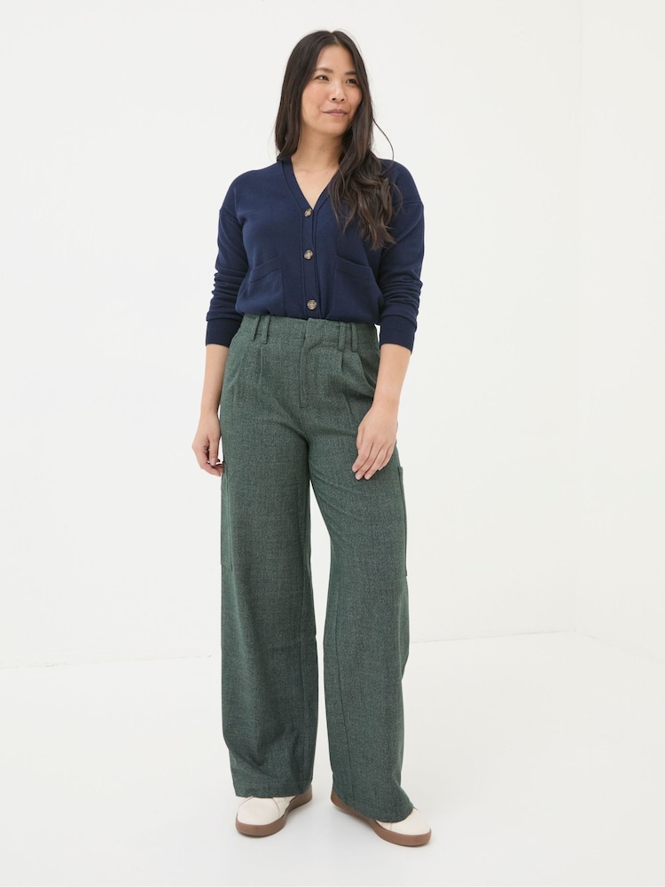 FatFace Wessex Dark Green Wide Leg Trousers - Image 1 of 5