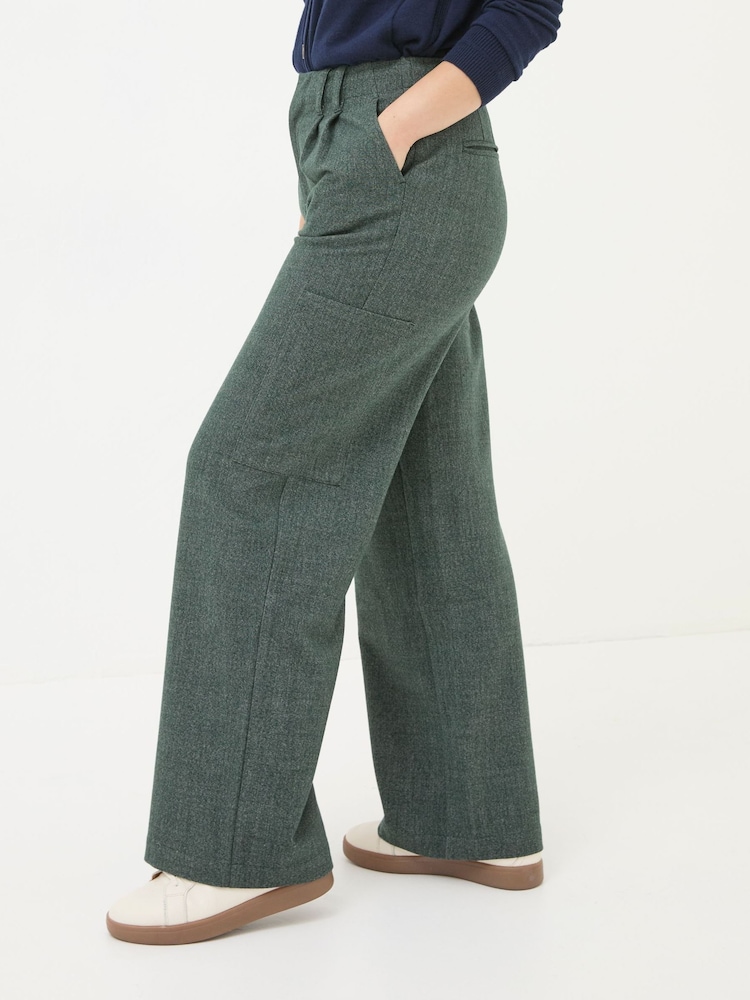FatFace Wessex Dark Green Wide Leg Trousers - Image 2 of 5