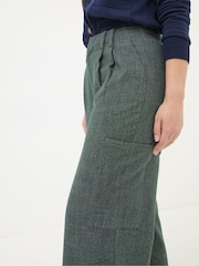 FatFace Wessex Dark Green Wide Leg Trousers - Image 4 of 5